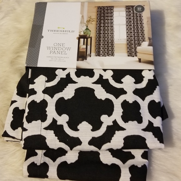 4 Threshold Black White Curtain Drape Panels India